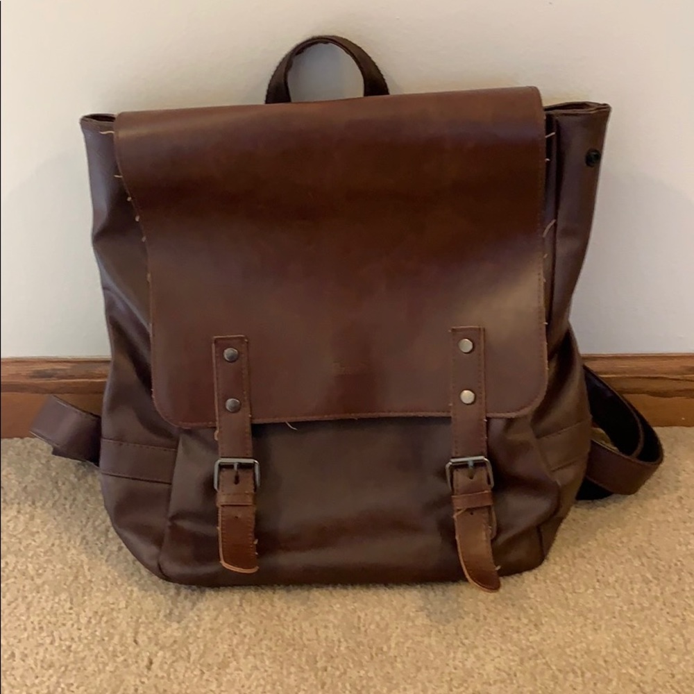 Faux leather backpack